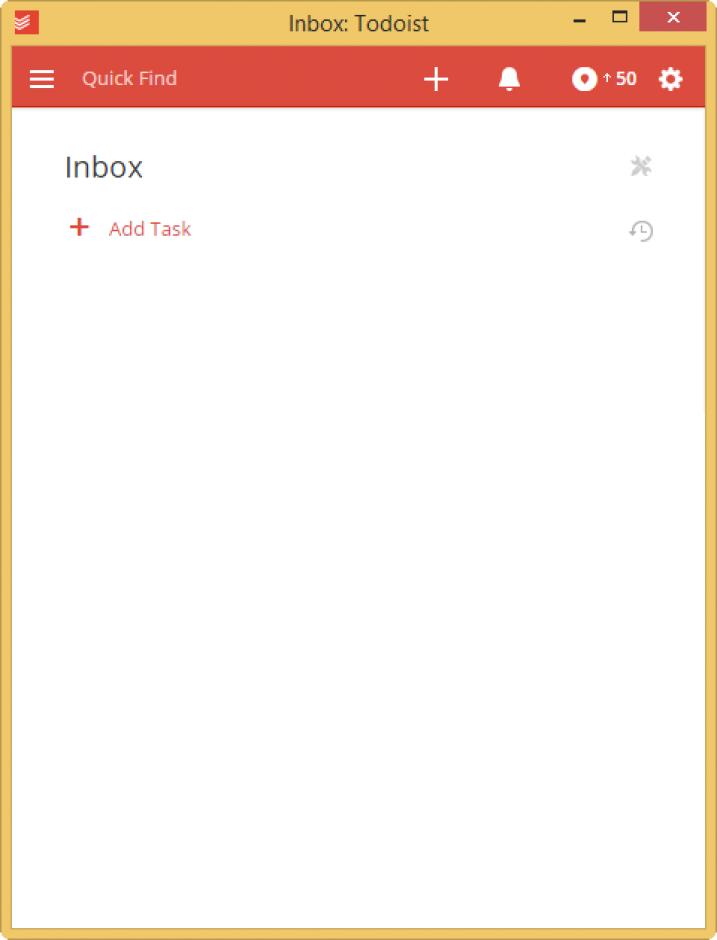 Todoist main screen