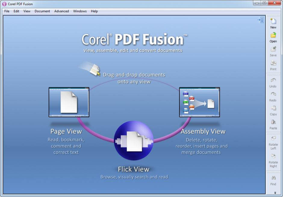 Corel PDF Fusion main screen