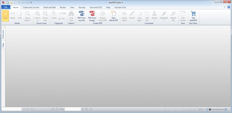 deskPDF Editor X main screen