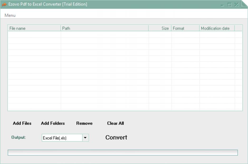 Ezovo Pdf to Excel Converter main screen