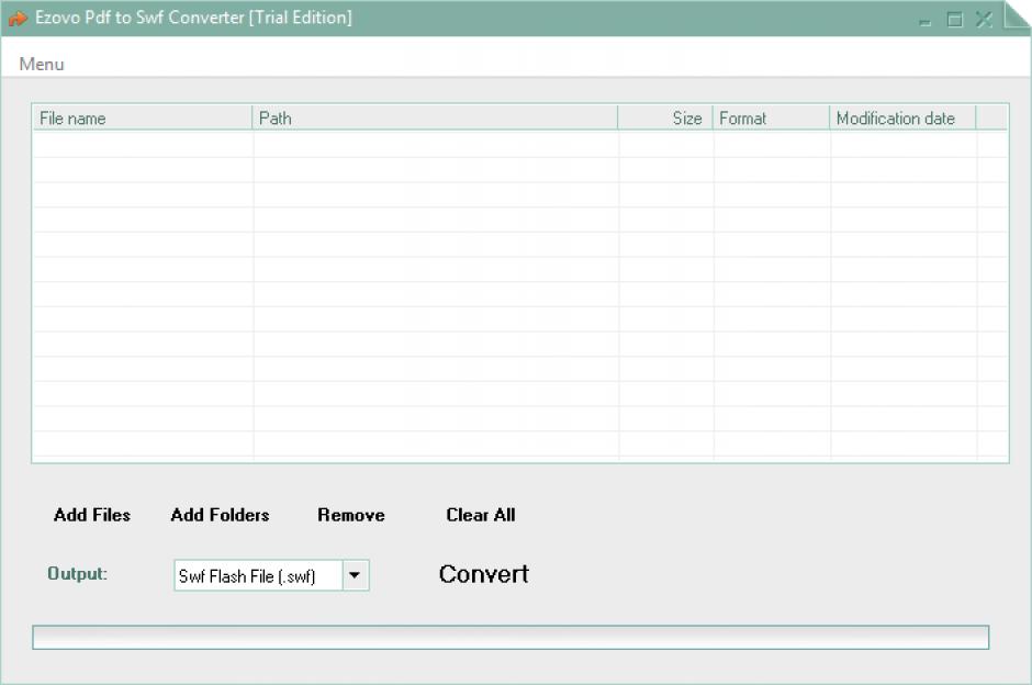 Ezovo Pdf to Swf Converter main screen