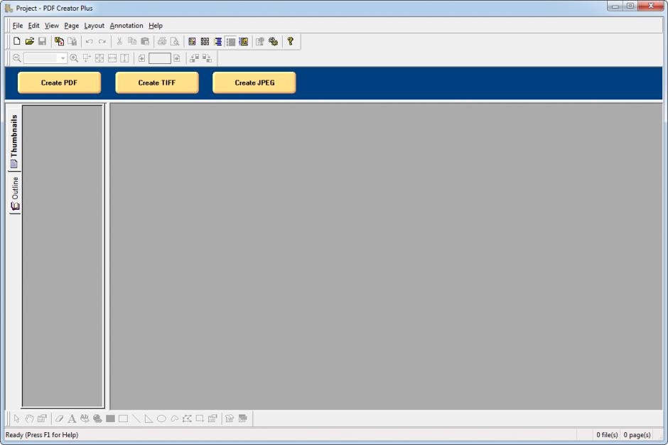 PDF Creator Plus main screen