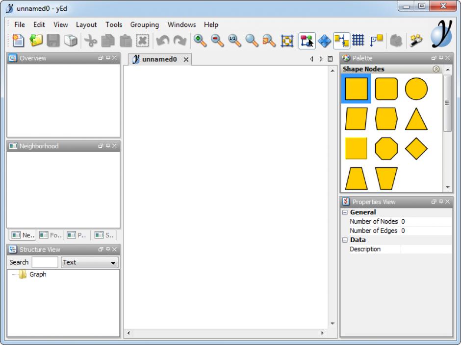 yEd Graph Editor main screen