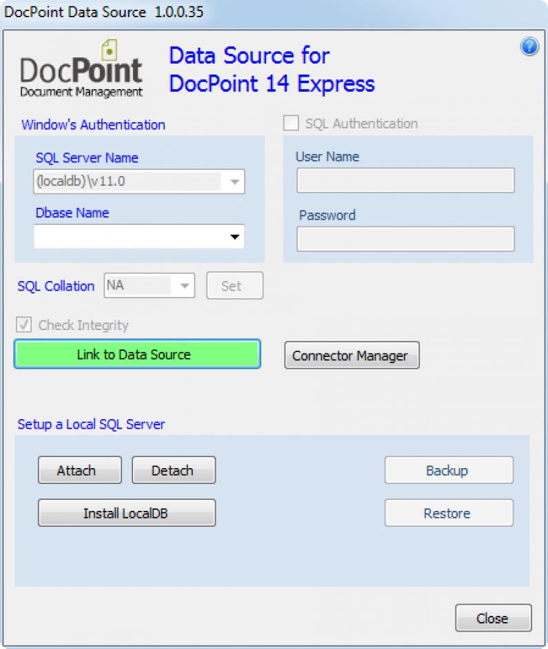 DocPoint Express main screen
