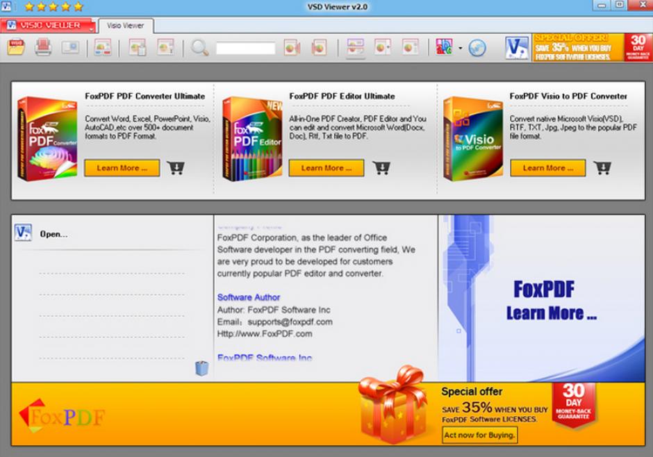 Free VSD Viewer main screen