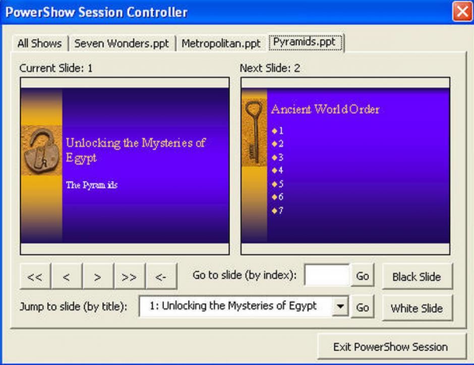 screenshot of program