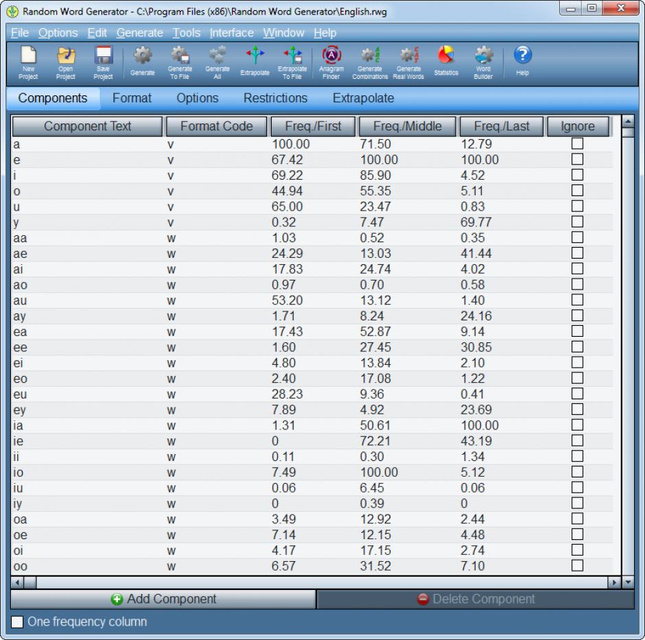 screenshot of program