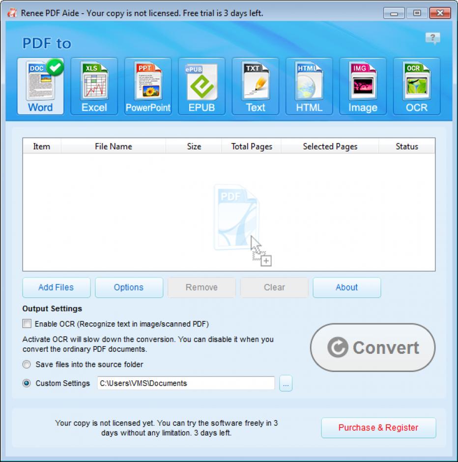 screenshot of program