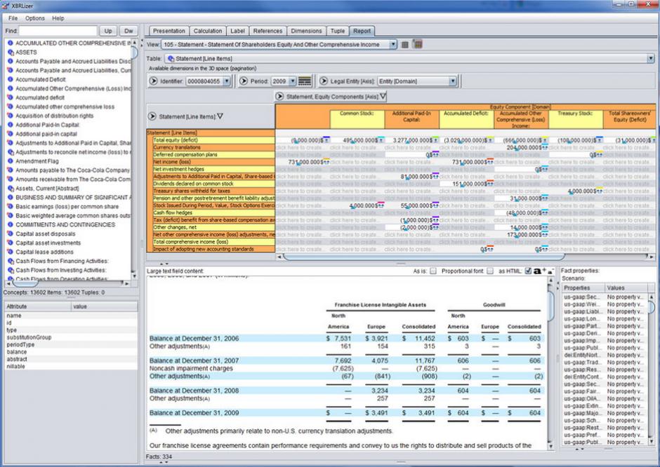 Reporting Standard XBRL Tools Set main screen