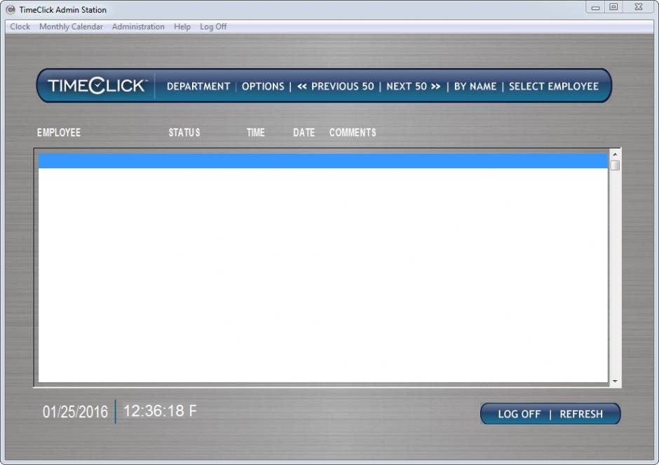 TimeClick main screen