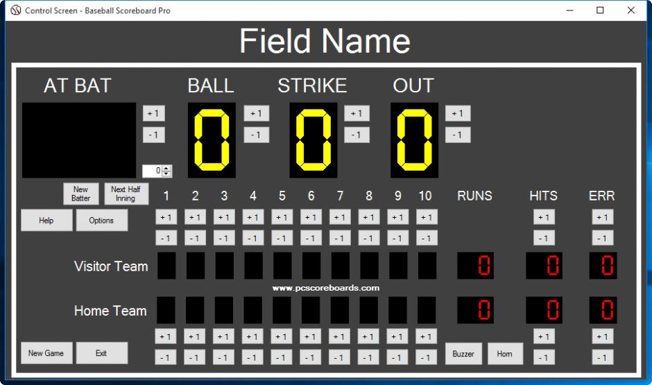 Baseball Scoreboard Pro main screen