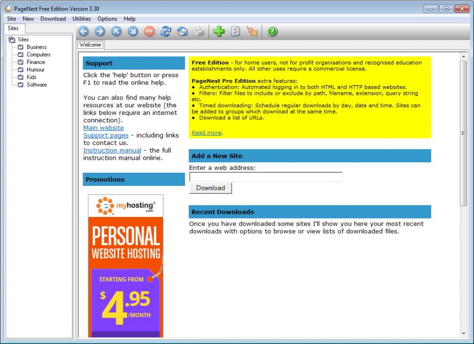 screenshot of program