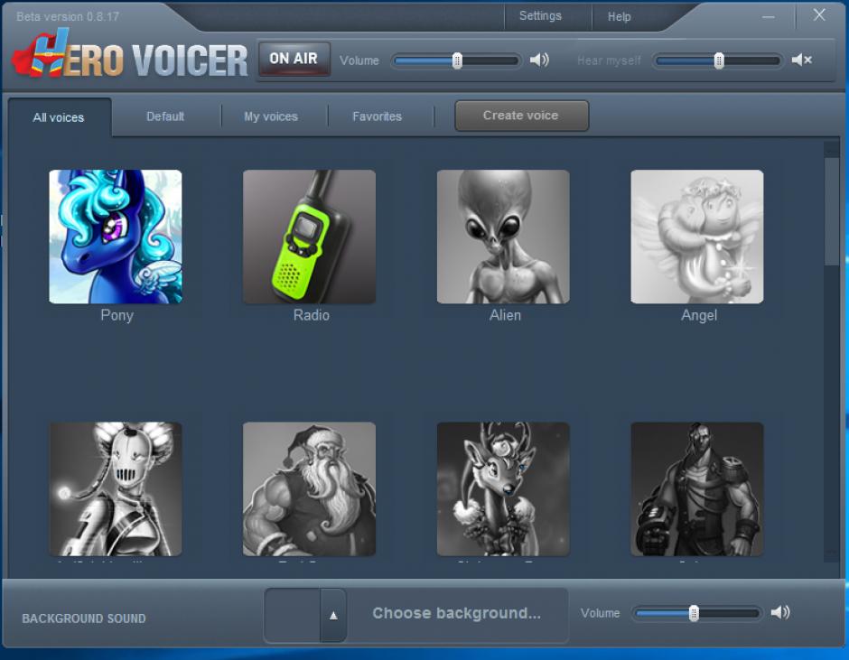 Hero Voicer main screen