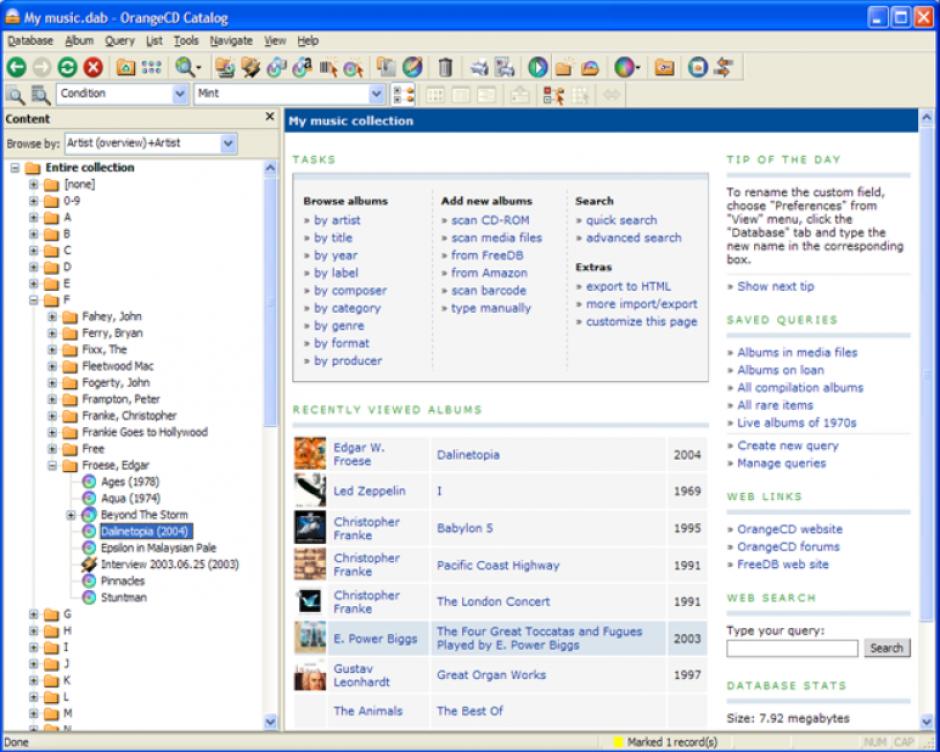 OrangeCD Suite main screen