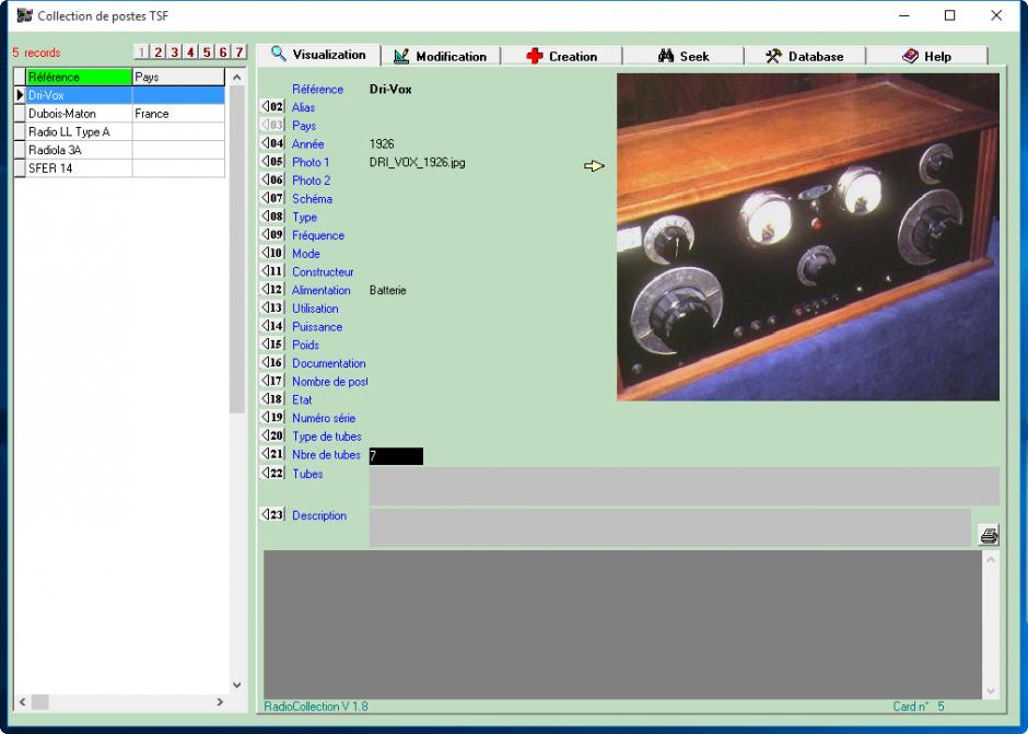 screenshot of program