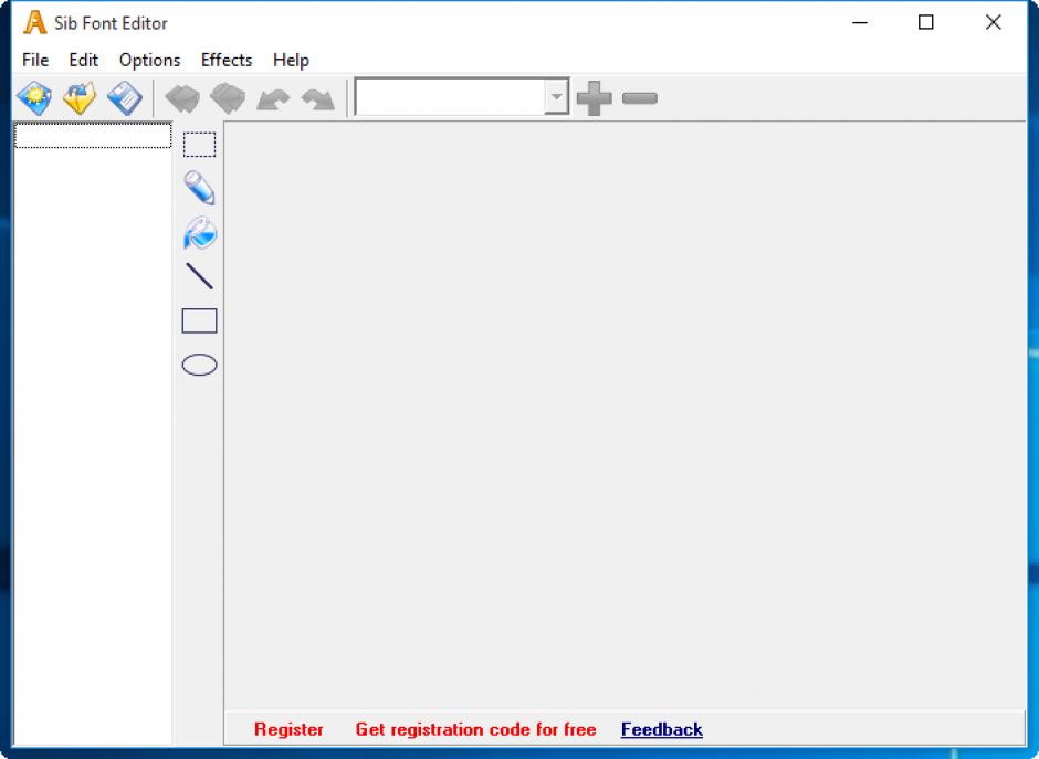 Sib Font Editor main screen