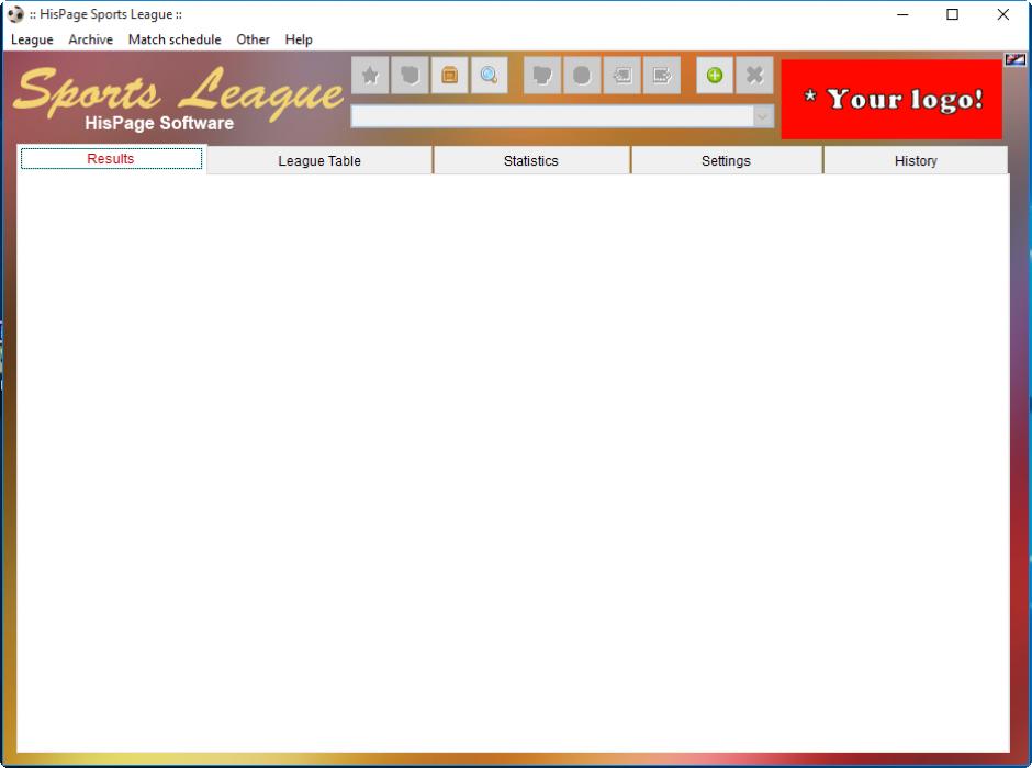 Sports League main screen