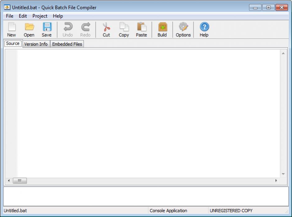 Quick Batch File Compiler main screen
