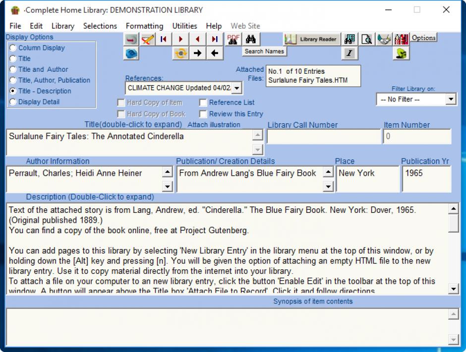 screenshot of program