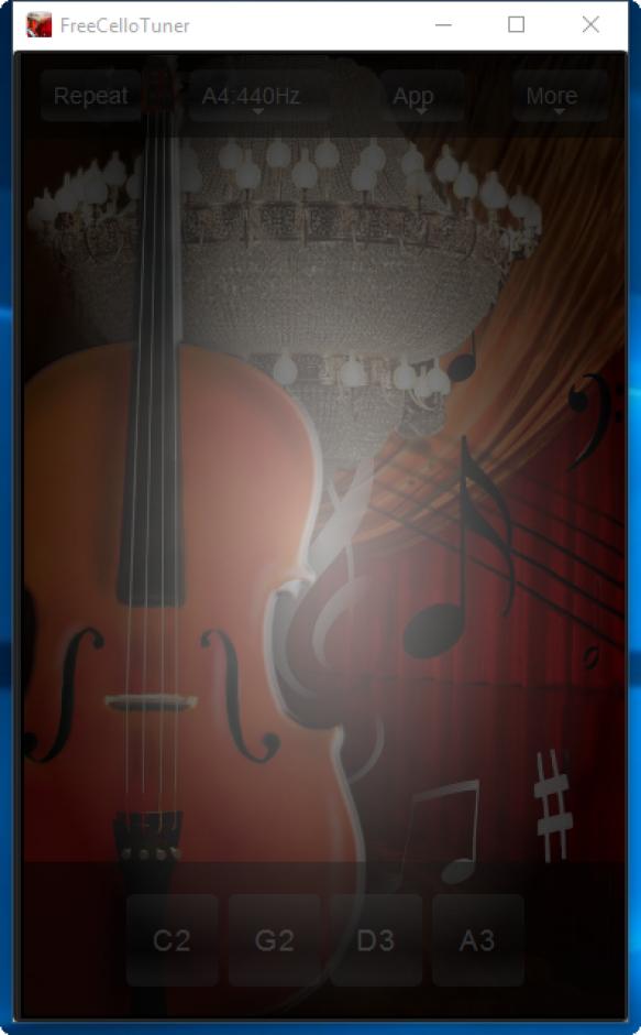 Free Cello Tuner main screen