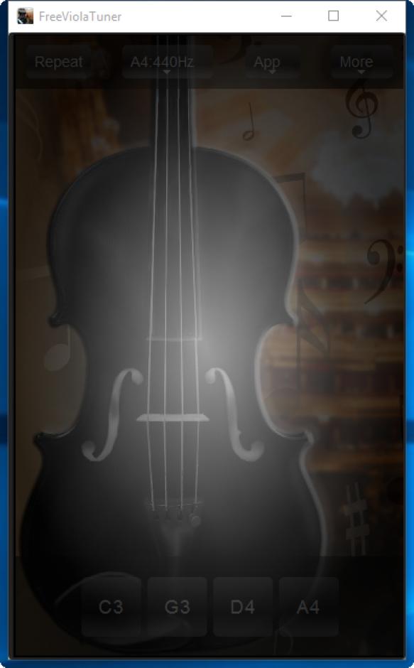 Free Viola Tuner main screen