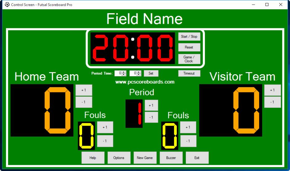 Futsal Scoreboard Pro main screen