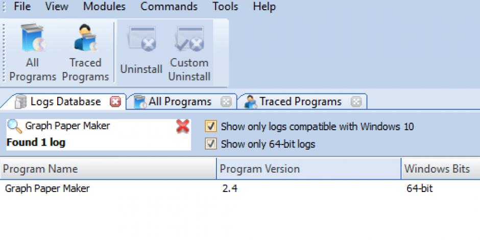 revo uninstaller pro uninstall graph paper maker using logs database