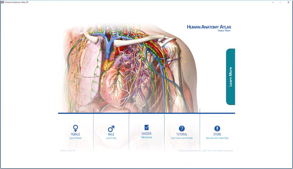 Human Anatomy Atlas SP main screen