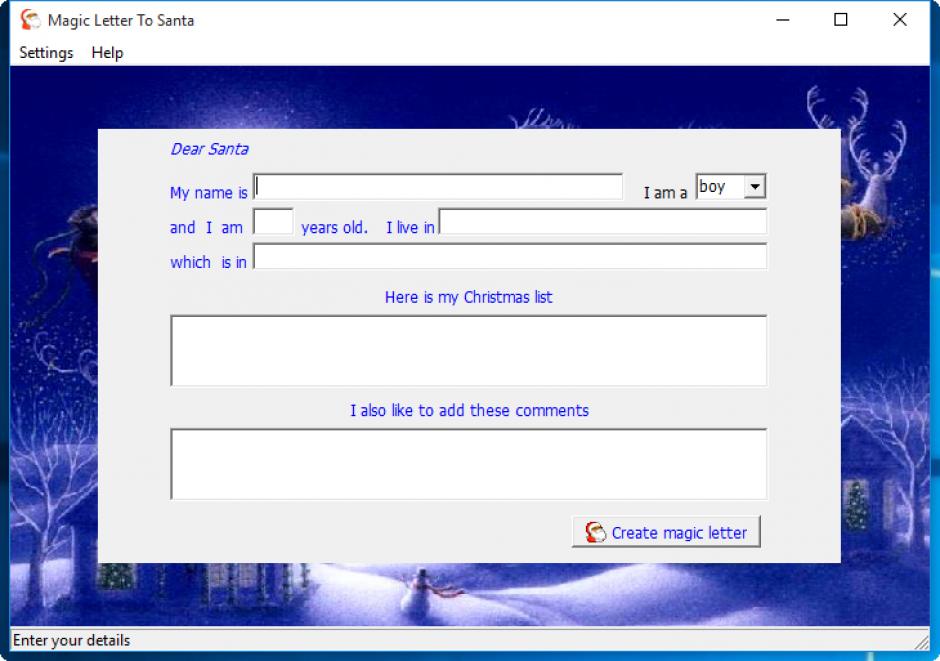 screenshot of program