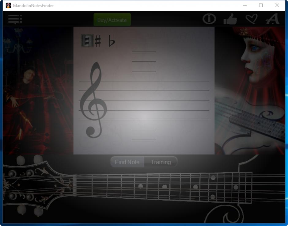 Mandolin Notes Finder main screen