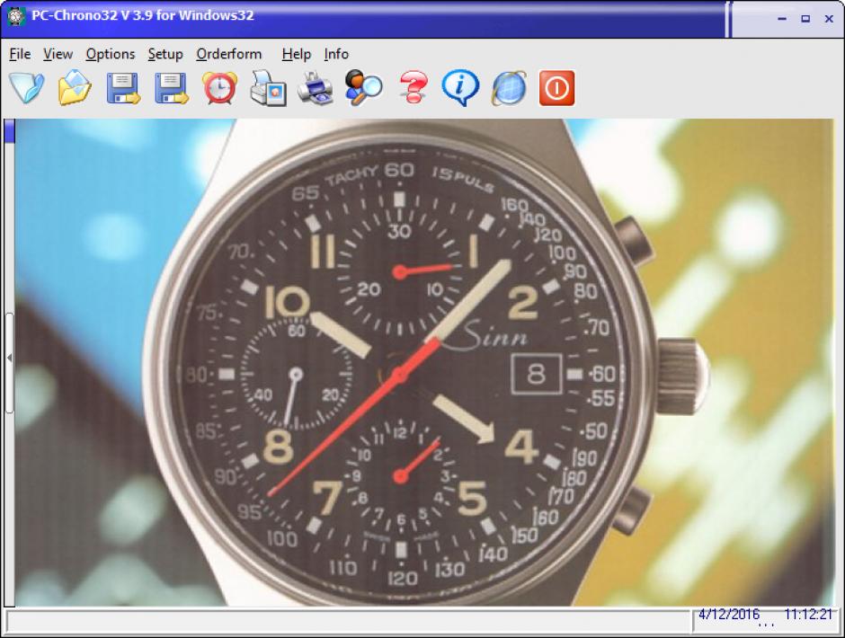 PC-CHRONO32 main screen