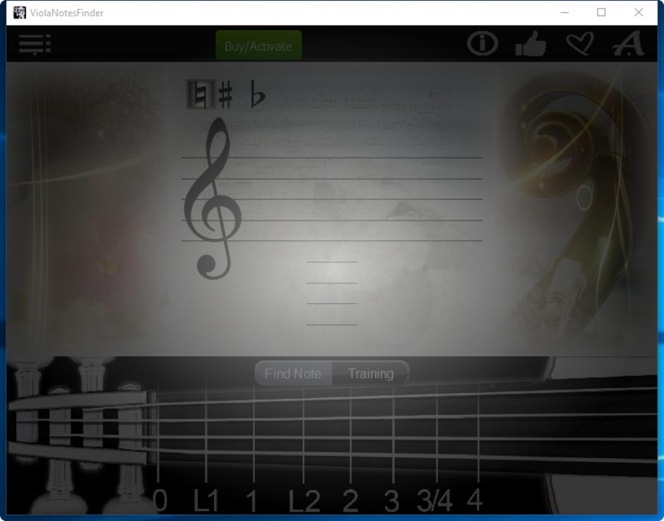 Viola Notes Finder main screen