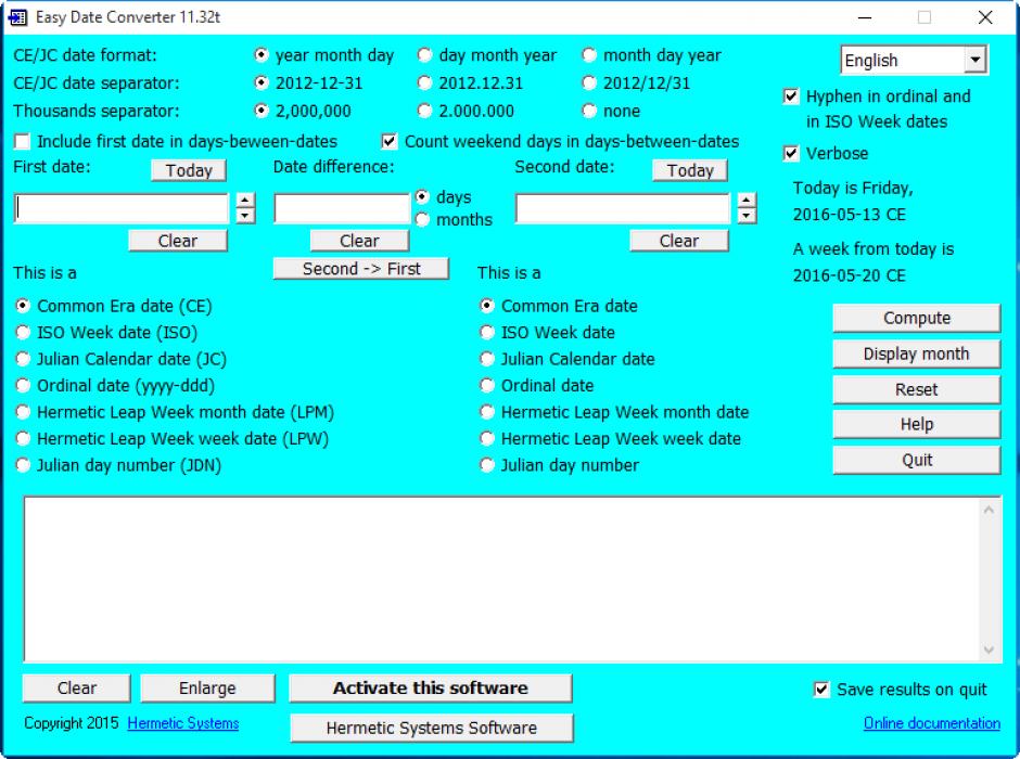 screenshot of program