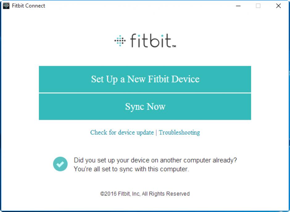 Fitbit Connect main screen