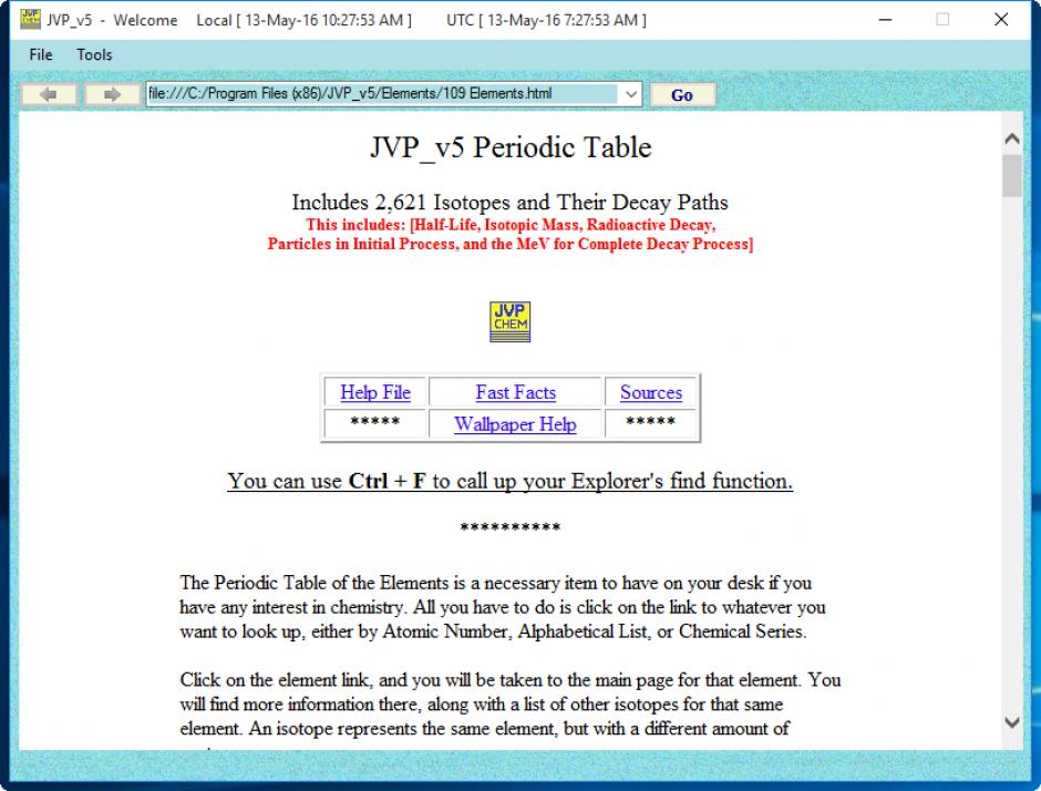 screenshot of program