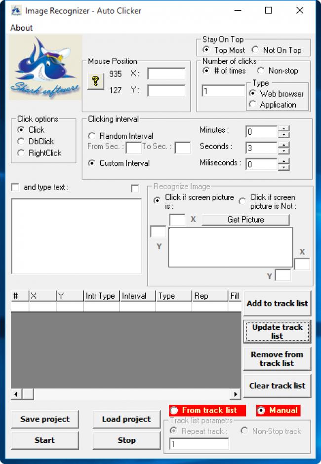 screenshot of program