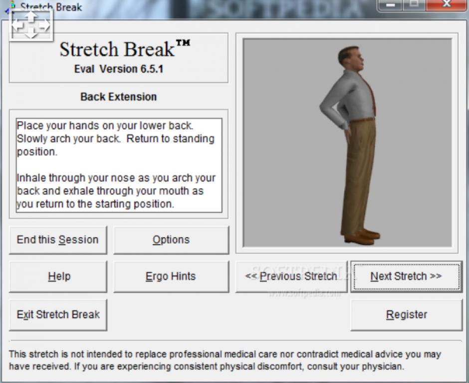 Stretch Break main screen