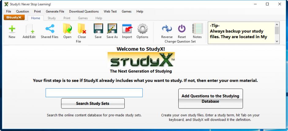 StudyX main screen