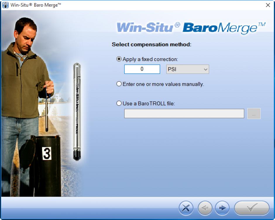 Win-Situ Baro Merge main screen