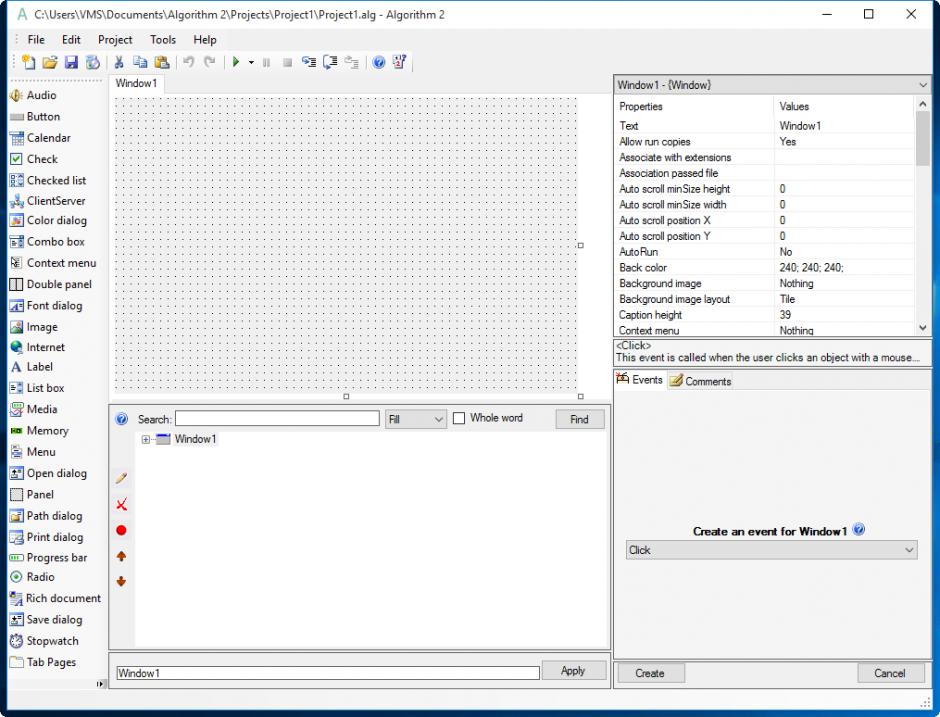 screenshot of program