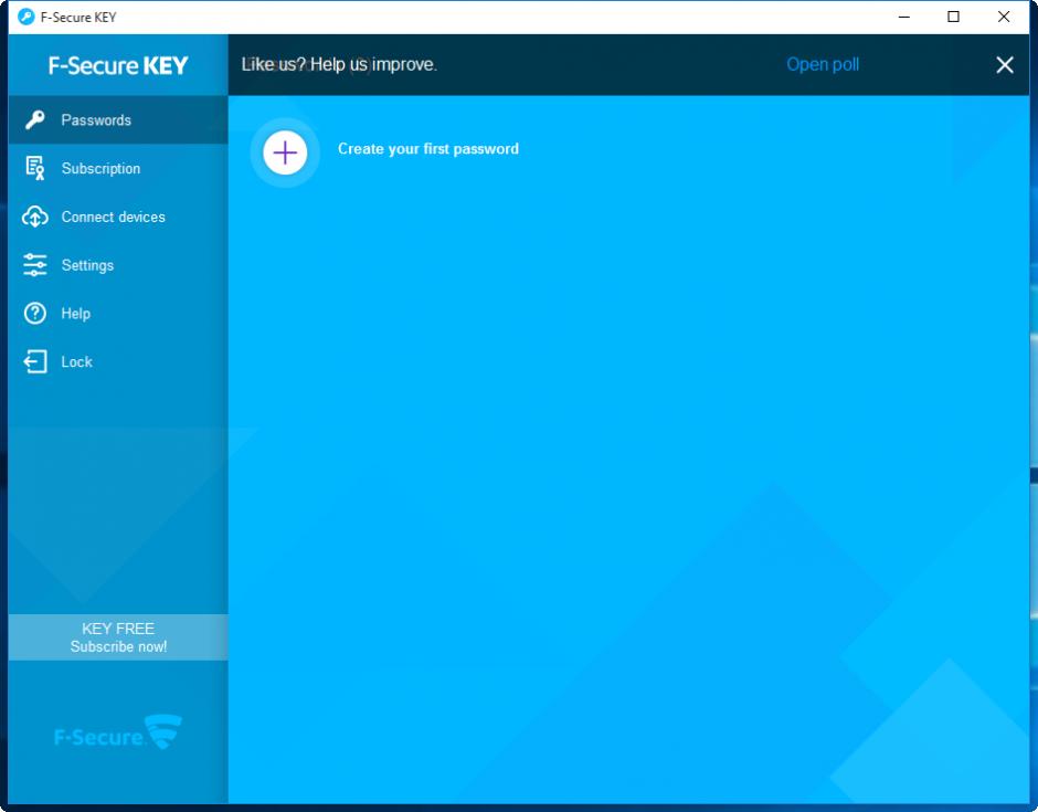 F-Secure Key main screen