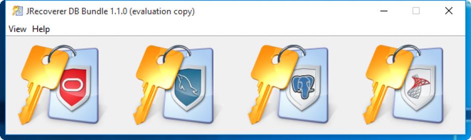 JRecoverer Database Bundle main screen