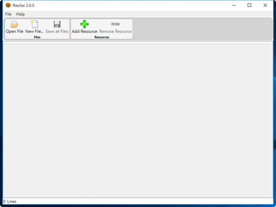 ResXer main screen