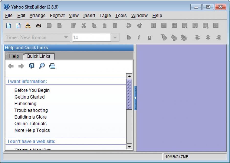 screenshot of program