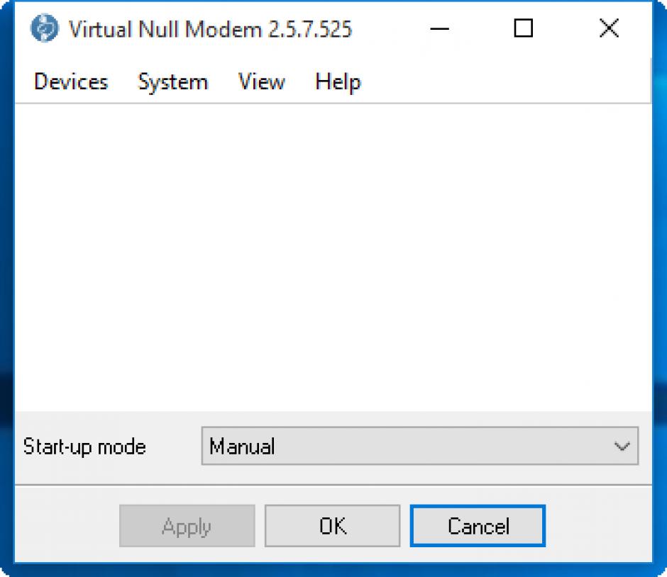 Virtual Null Modem main screen