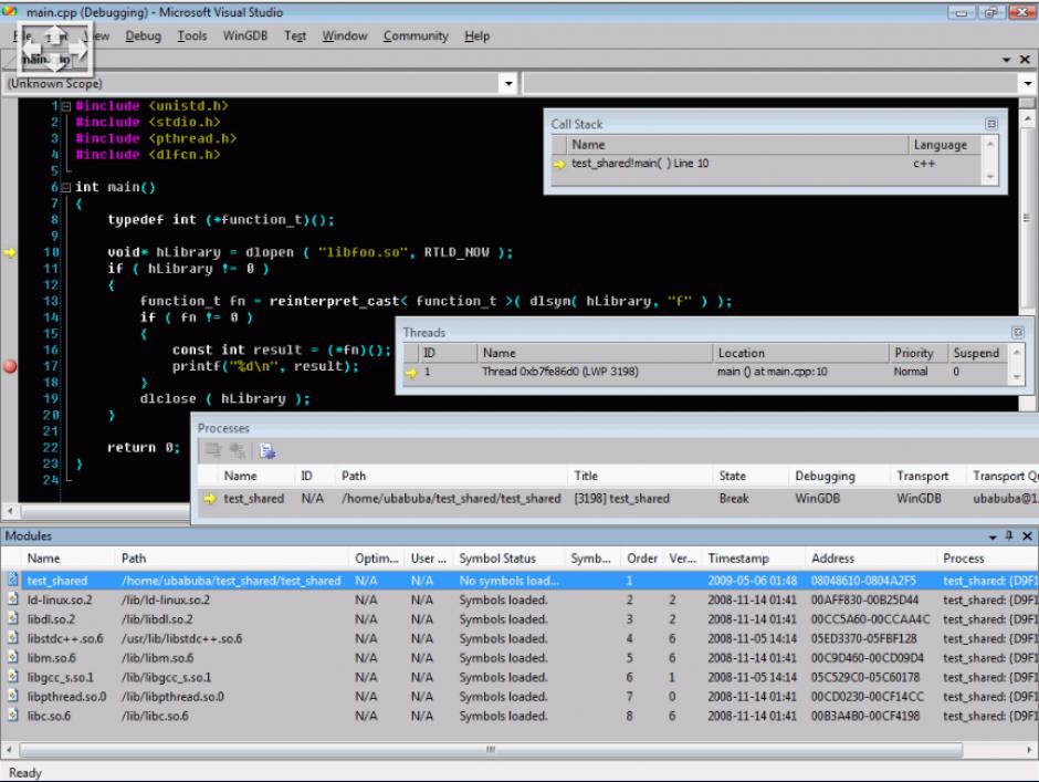 screenshot of program