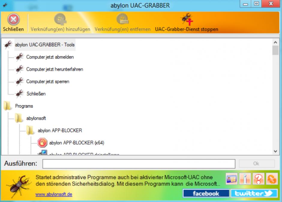 screenshot of program