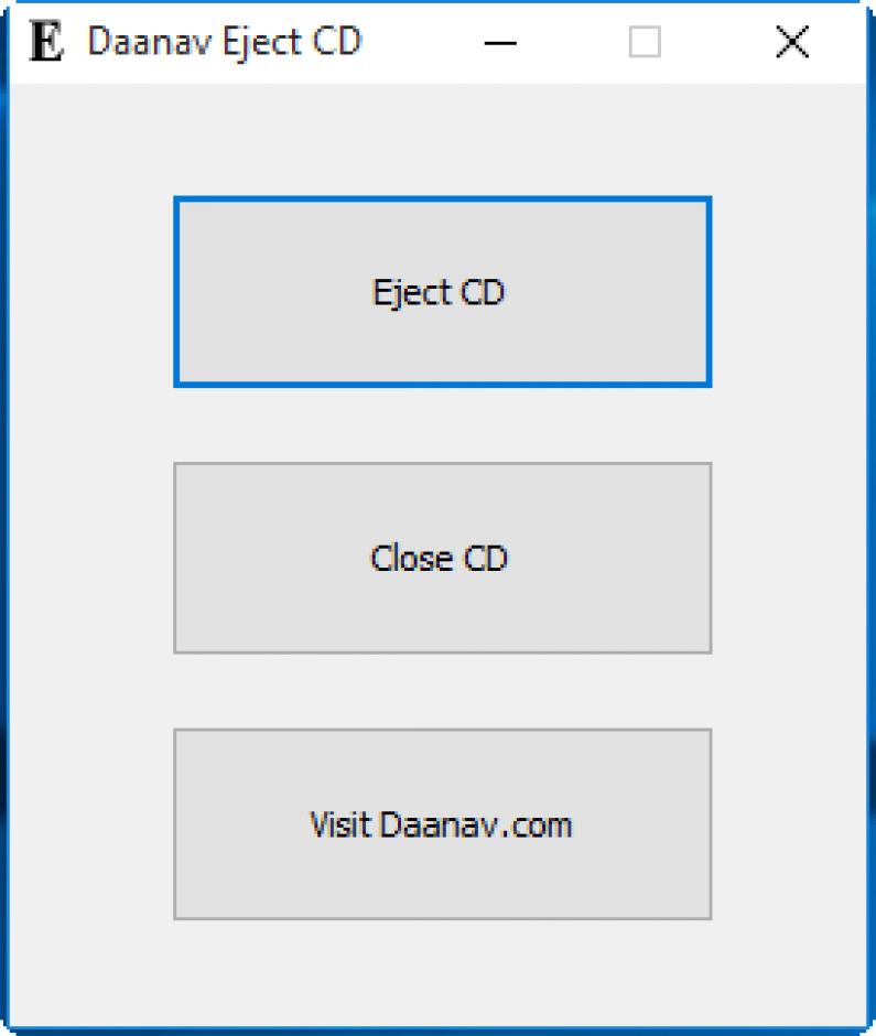 Daanav Eject CD main screen