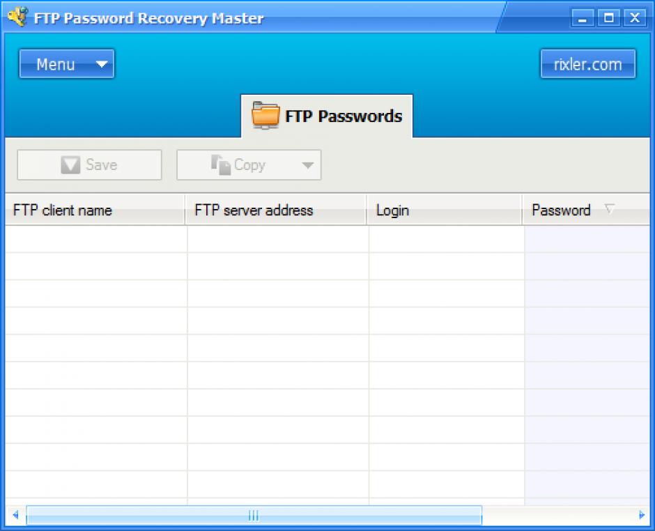 screenshot of program