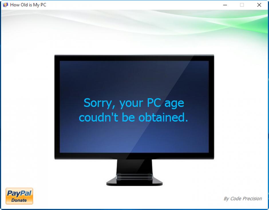How Old Is My PC main screen